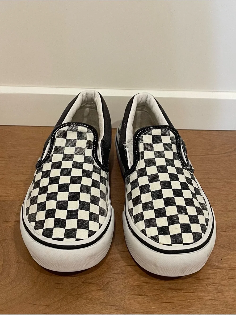 Vans Kids Checkerboard Slip-On Sneakers - Black & White